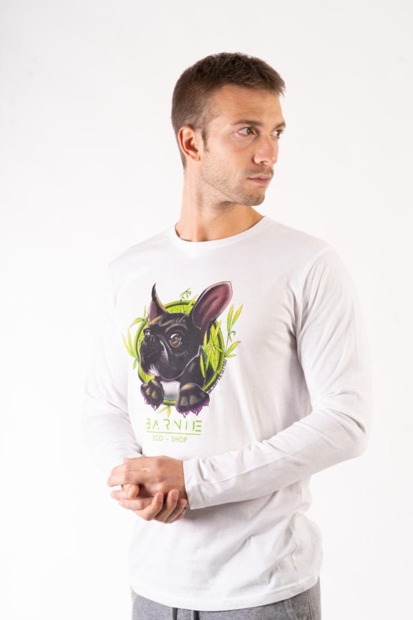 T-SHIRT UOMO MANICHE LUNGE ORGANIC LUW CON LOGO DI BARNIE