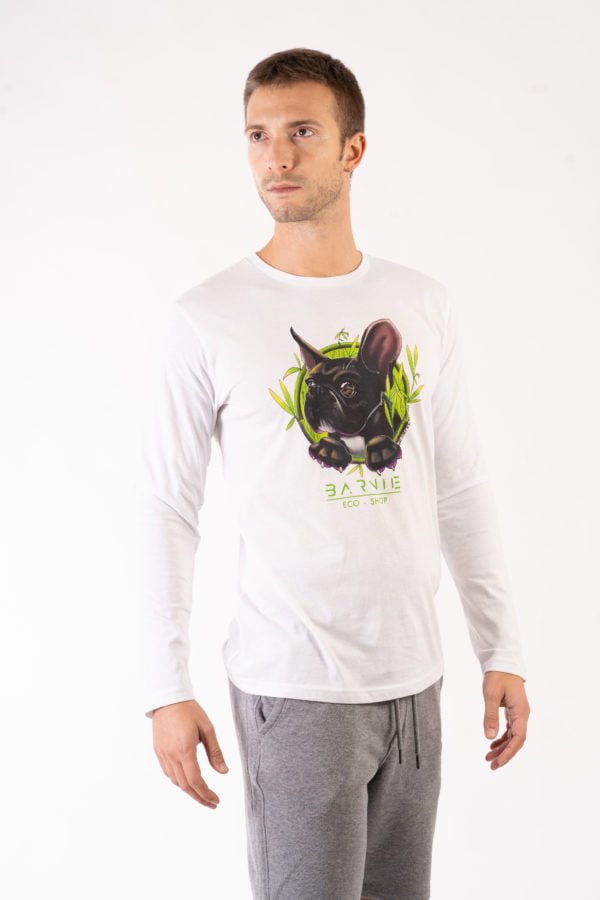 T-SHIRT UOMO MANICHE LUNGE ORGANIC LUW CON LOGO DI BARNIE - immagine 3
