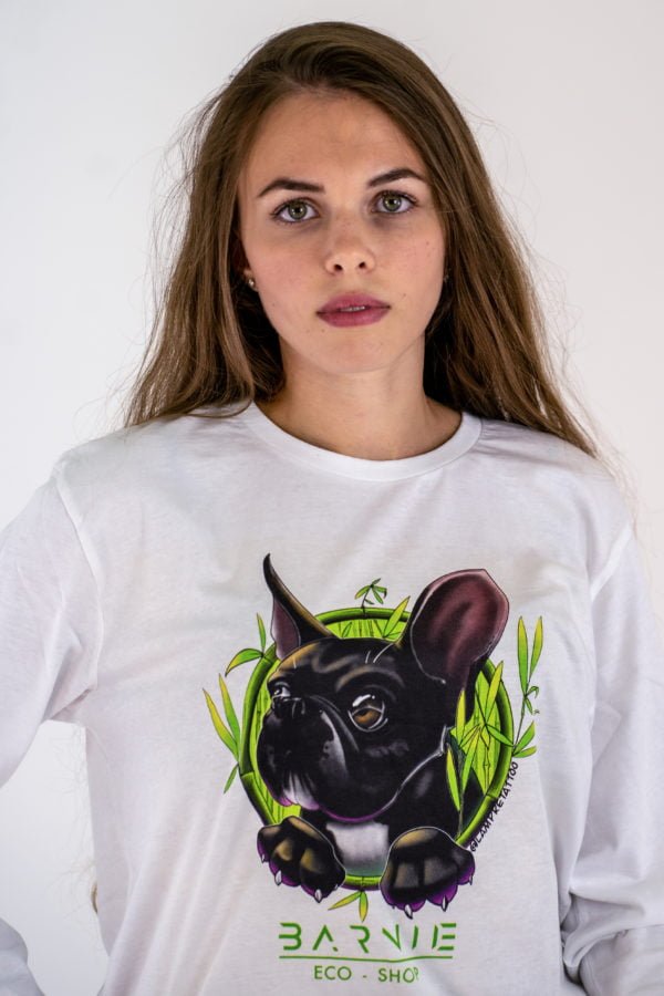 T-SHIRT DONNA MANICHE LUNGE ORGANIC LDW CON LOGO DI BARNIE - immagine 3